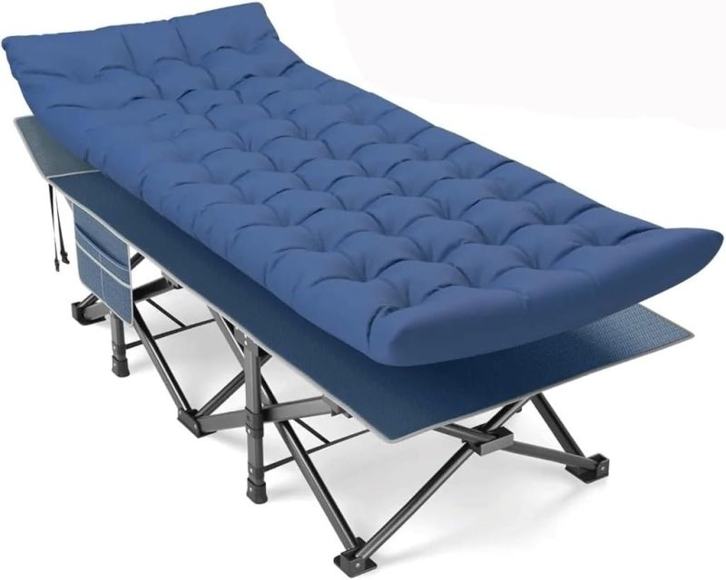 Folding Camping Cot Sleeping Bed  Layer Oxford Cots for Camping W/Pilllow Mattress Carry Bag - Image 2