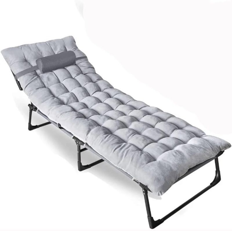 2-Pack Folding Camping Cot & Cot Pad 4 Position Adjustable Portable with Carry Bag Folding Beds