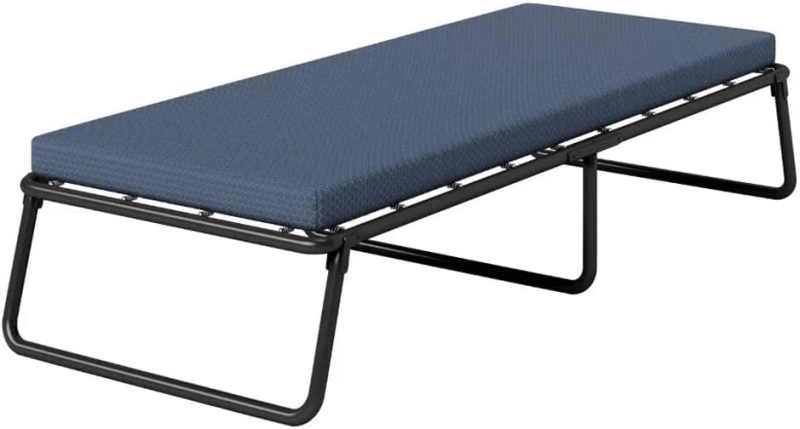 Folding Guest Bed Cot with Mattress Outdoor Camping Folding Bed Lunch Convenient Folding BedTwin