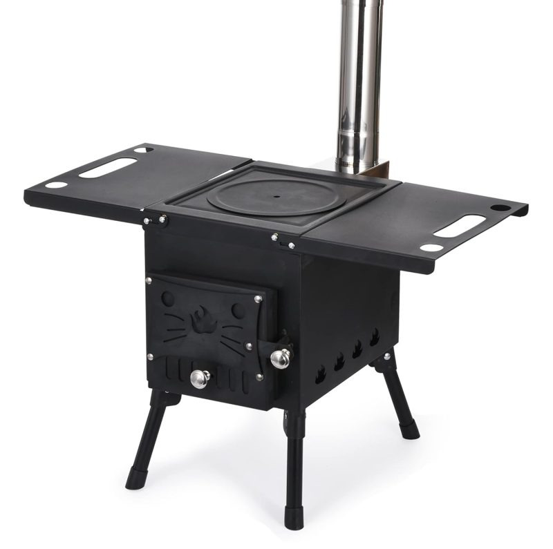 Outdoor Camping Wood Stove - Portable Wood Burning Stove for Outdoors - Wood Heater Stove for Camp - Tent Stoves for Wooden Pellet - Outside Small Wood Stoves for Cooking Camping - Image 2