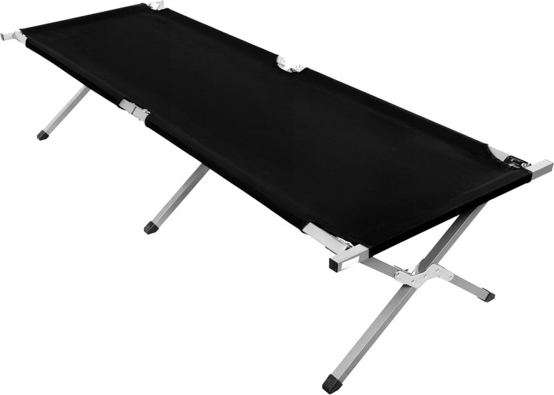 Folding Camping Cot with Storage Bag for Adults, Portable and Lightweight Sleeping Bed for Outdoor Traveling, Hiking, Easy to Set up (Color: Black)
