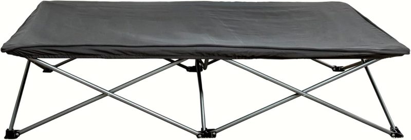 Extra Long Portable Bed, Includes Fitted Sheet, Gray 54x28x12 Inch (Pack of 1)