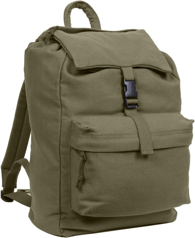 Canvas Daypack – Heavy-Duty Cotton Canvas Backpack for Hiking, Camping, Traveling, and Daily Use – 34L Capacity