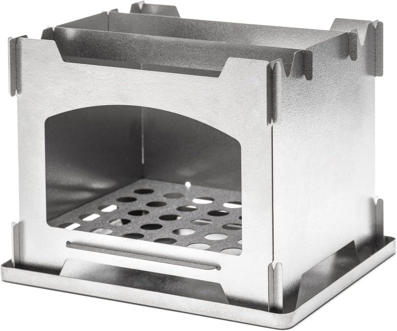 Outdoor Camping Stove - Portable Ultralight Compact Hiking Survival Backpacking Japanese Titanium Wood Stove 0.16lb Made in Japan