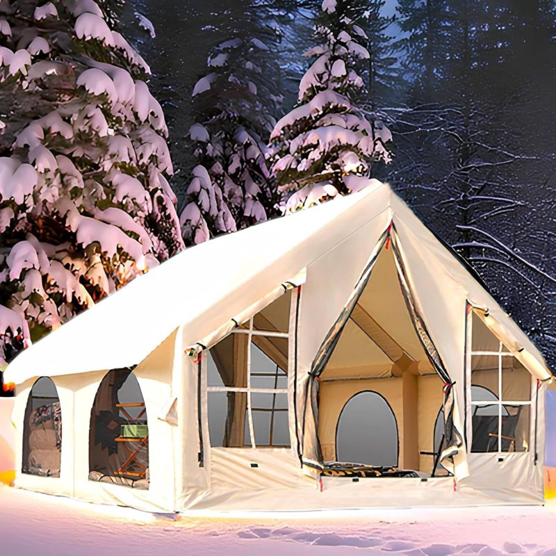 Inflatable Camping Tent, Flagship Waterproof Glamping Tent 5 MINS Instant Setup Blow Up Tents, Bathtub-Style  Base Air Tents