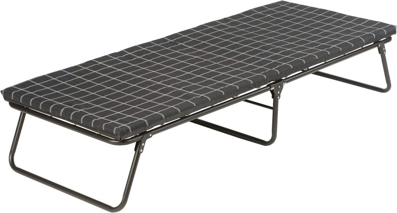 Camping Cot with Sleeping Pad, Folding Steel Cot with Thick Mattress Pad for Comfortable Sleeping, Deluxe for Big & Tall Adults